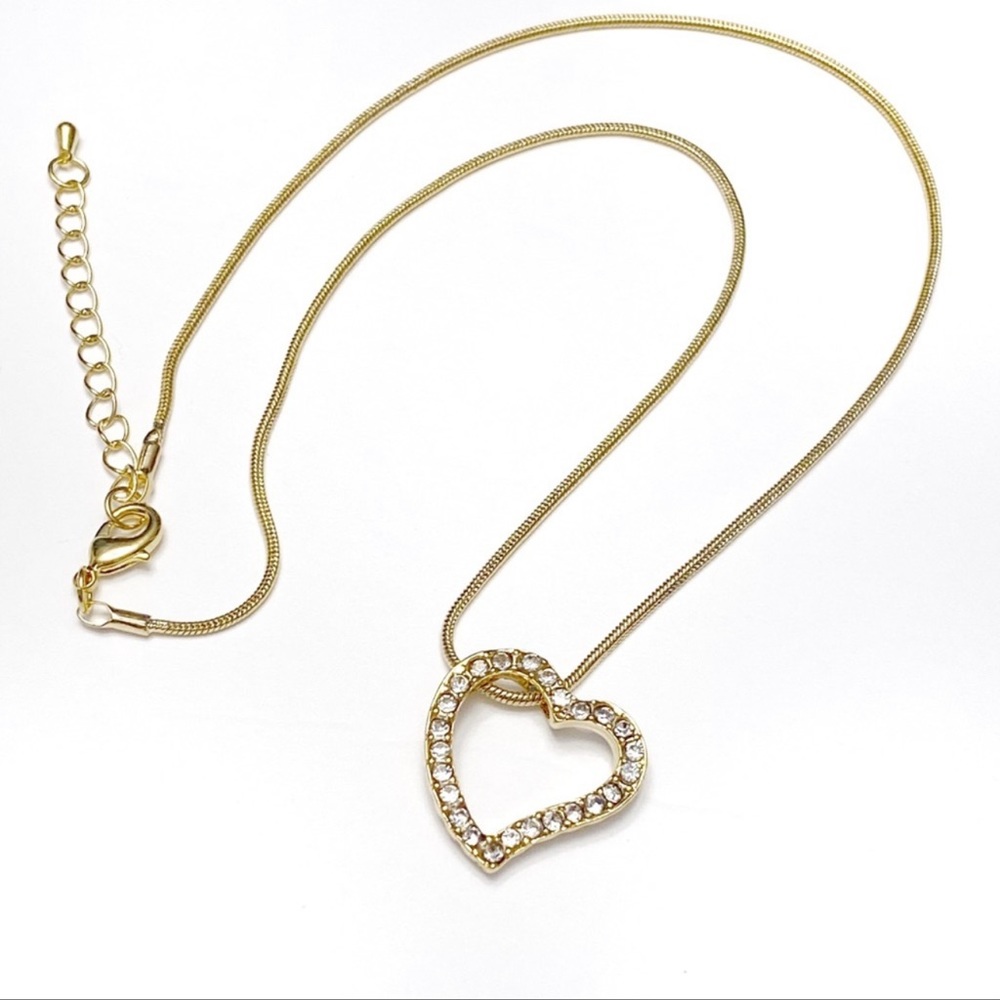 $3/20 Swarovski Elements Open Crystal Heart Necklace